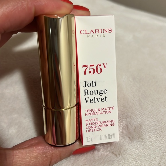 CLARINS Joli Rouge Velvet Matte Lipstick-756v Guava - Picture 4 of 6